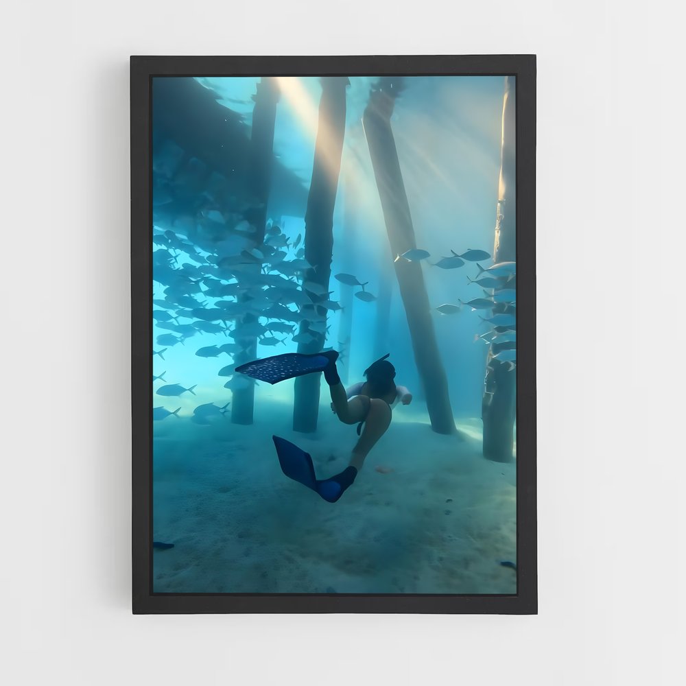 Poster Free de diving – affiche Plongée en apnée (vue 2)